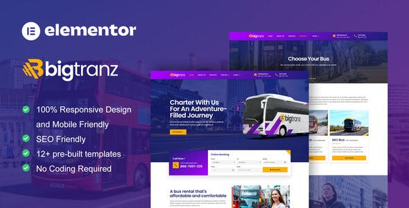 BigTranz – Bus Charter Service & Rental Elementor Template Kit BigTranz – Bus Charter Service & Rental Elementor Template Kit