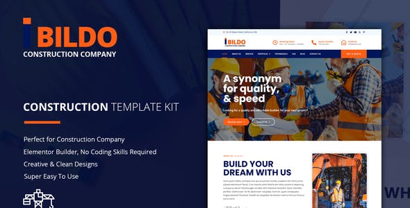Bildo – Construction Elementor Template Kit Bildo – Construction Elementor Template Kit