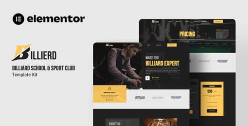 Billierd – Billiard School & Sport Club Elementor Template Kit