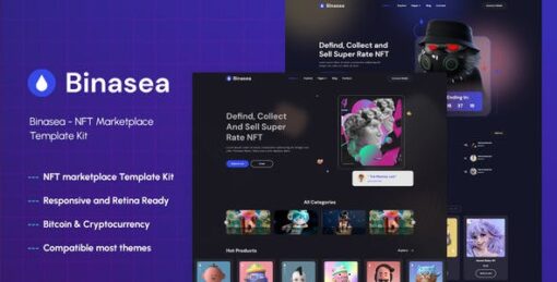 Binasea – NFT Marketplace Elementor Template Kit