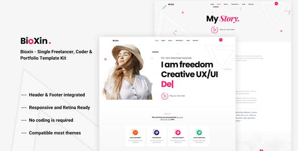 Bioxin – Single Freelancer CV & Portfolio Elementor Template Kit Bioxin – Single Freelancer CV & Portfolio Elementor Template Kit