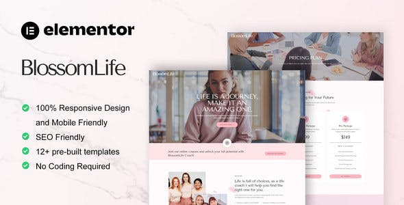 BlossomLife – Woman Life Coach & Consulting Elementor Template Kit BlossomLife – Woman Life Coach & Consulting Elementor Template Kit