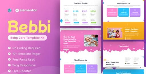 Bebbi – Creative Baby Care Elementor Pro Template Kit
