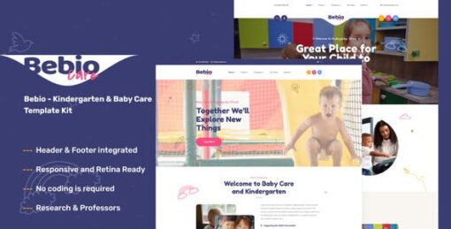 Bebio – Kindergarten & Baby Care Elementor Template Kit
