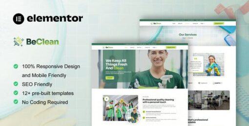 BeClean – Cleaning Service Company Elementor Pro Template Kit